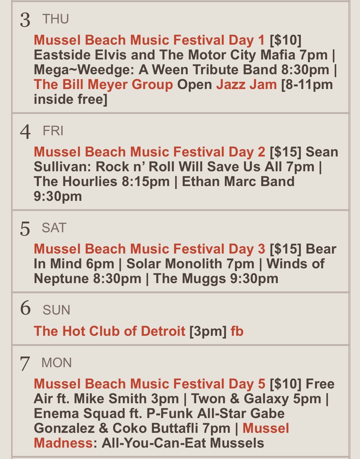 Mussel Beach Festival Day 1 